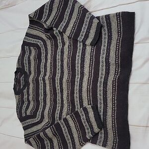 Vintage Eddie Bauer Stripe Merino Wool Blend Sweater Size Large Tall Grandpa